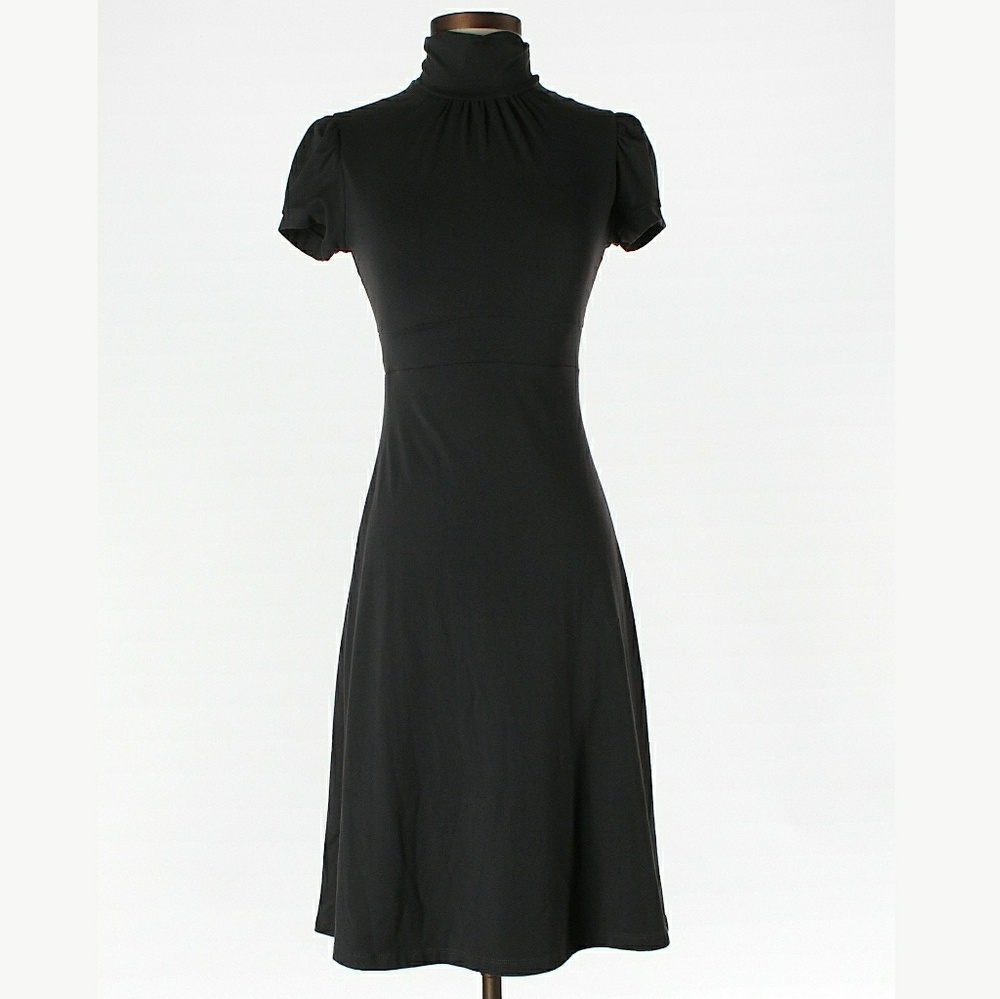 Turtleneck Short-Sleeved Dress